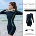 Women's One-Piece Swimsuit Conservative 2025 New Long Sleeve Sun Protection Surfing Swimming Pool Special Hot Spring_desvips.com