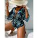 Women's Swimsuit Sun Protection New Korean Style Three-Piece Bikini Leaf Print Waist-Tied Long Sleeve Beachwear_desvips.com