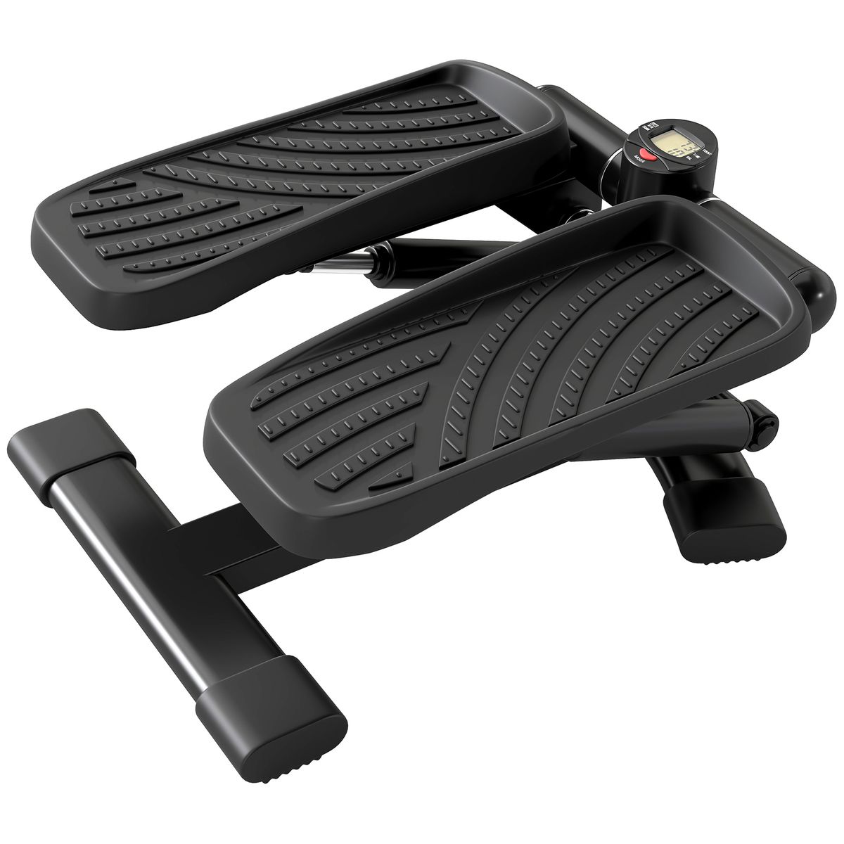 Mini Stepper Fitness Disque De Torsion De La Taille 2 En 1 Écran LCD, Hauteur Réglable, 100 Kg, 42 X 34 X 22 Cm, Noir_desvips.com