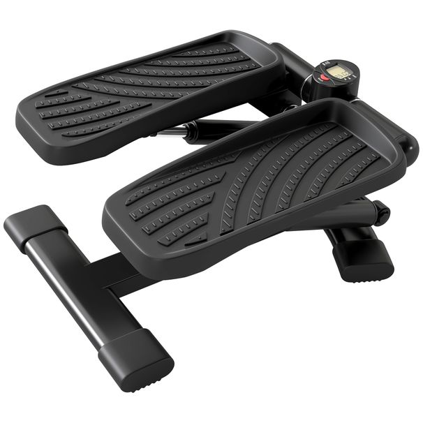Mini Stepper Fitness Disque De Torsion De La Taille 2 En 1 Écran LCD, Hauteur Réglable, 100 Kg, 42 X 34 X 22 Cm, Noir_desvips.com