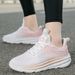 Women's Sneakers - Breathable Knit Running Shoes With Thick Soft Sole For Summer, Spring & Fall - Casual Streetwear With Cushioned Midsole & Round Toe_desvips.com