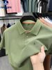 Navigare Italian Small Sailboat Short Polo Shirt Men's Summer Mulberry Silk High-End Half Sleeve T-Shirt_desvips.com