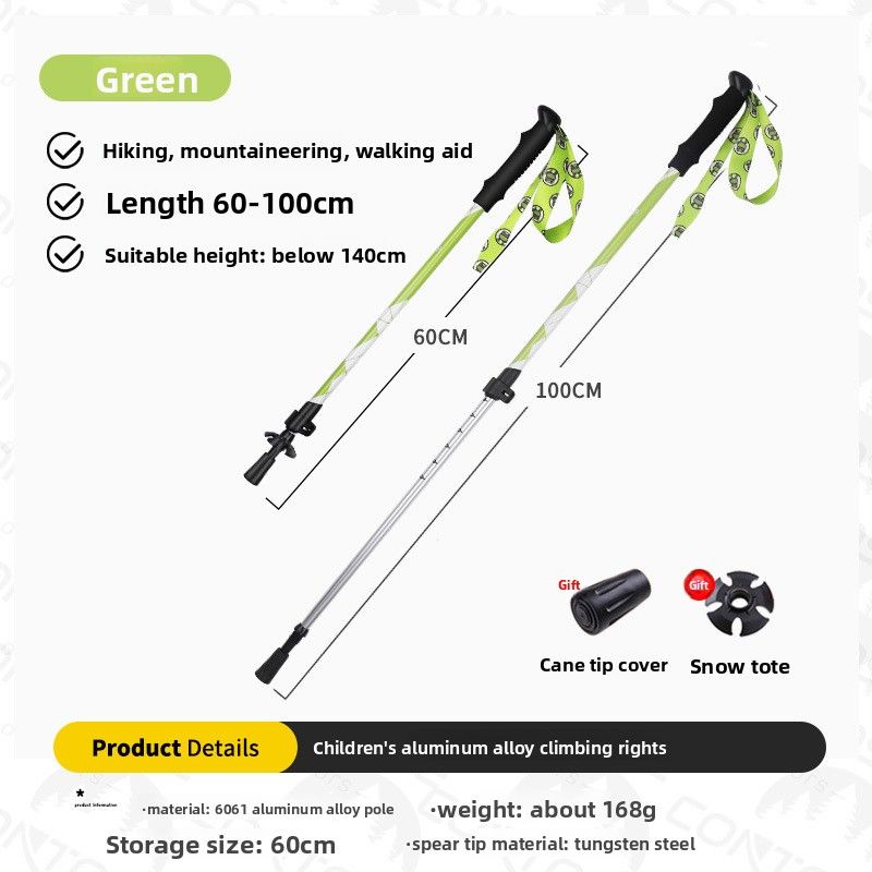 Kuangtu Children's Lightweight Aluminum Alloy Telescopic Climbing Cane Outdoor Hiking Stick Trekking Gear_desvips.com
