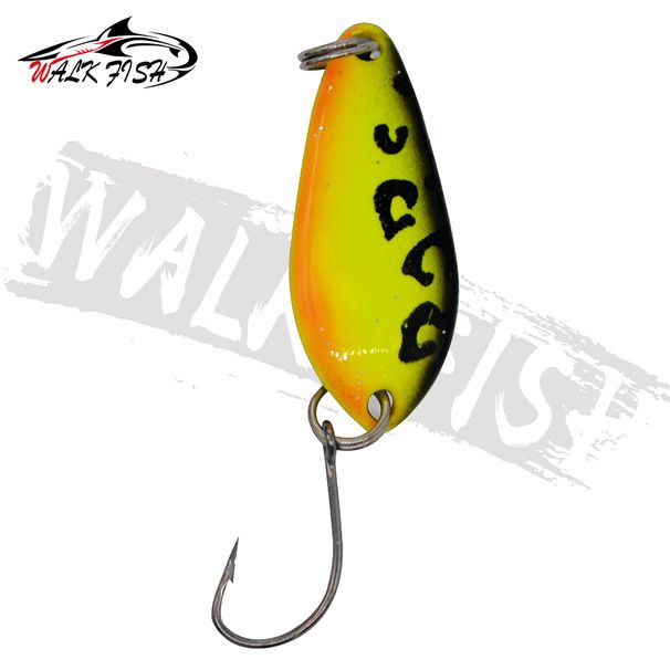 WALK FISH 3.8g Spoon Fishing Lure Metal Single-hook Colored Shaped Sequined Artificial Bait Hard Bait Upturned Trout Horse Mouth_desvips.com