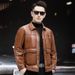 Haining Genuine Men Top Layer Cowhide Oil Wax Short Slim Fit Down Liner Leather Jacket Gray Mink Collar Coat Trendy_desvips.com