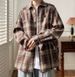 Plaid Shirt Men's Spring And Autumn Casual Loose Long-sleeved Tops Teenager American Trendy Retro Loose Jacket_desvips.com