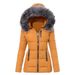 Women's Clothing color fur collar zipper decoration slim cotton coat for women thick coat for women_desvips.com