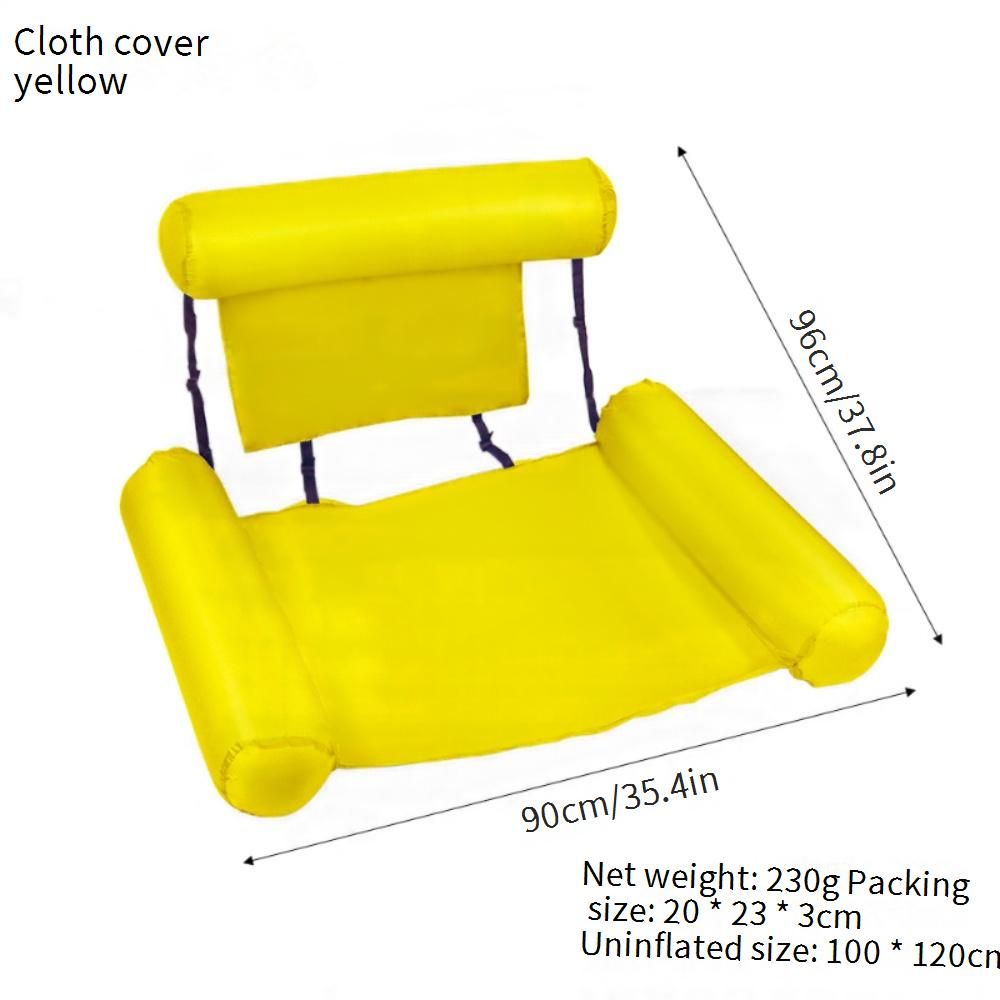 Foldable Inflatable Lounge Chair With Fabric Cover Colorful Floating Mat For Pool Beach Lake Portable Water Hammock For Adults Kids_desvips.com