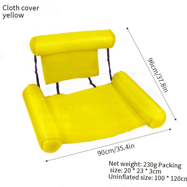 Foldable Inflatable Lounge Chair With Fabric Cover Colorful Floating Mat For Pool Beach Lake Portable Water Hammock For Adults Kids_desvips.com