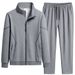 2026 Fashion Tracksuits Youth/Men Stand Collar Zipper Jacket + Lace-Up Sweatpants Cotton Loose Two-Piece Sport Suits M-8XL_desvips.com