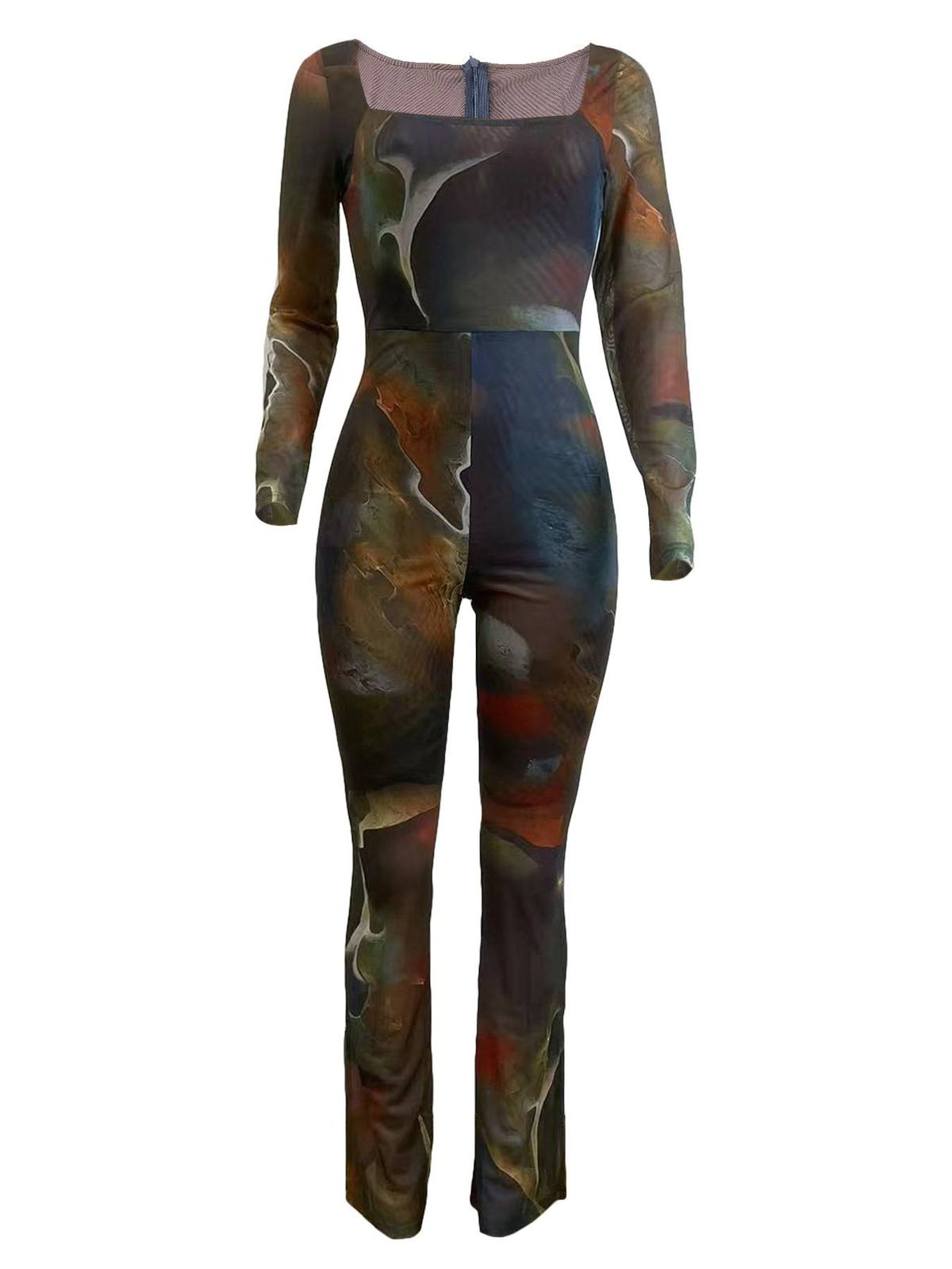 New four-season wearable sexy long-style mesh jumpsuit_desvips.com