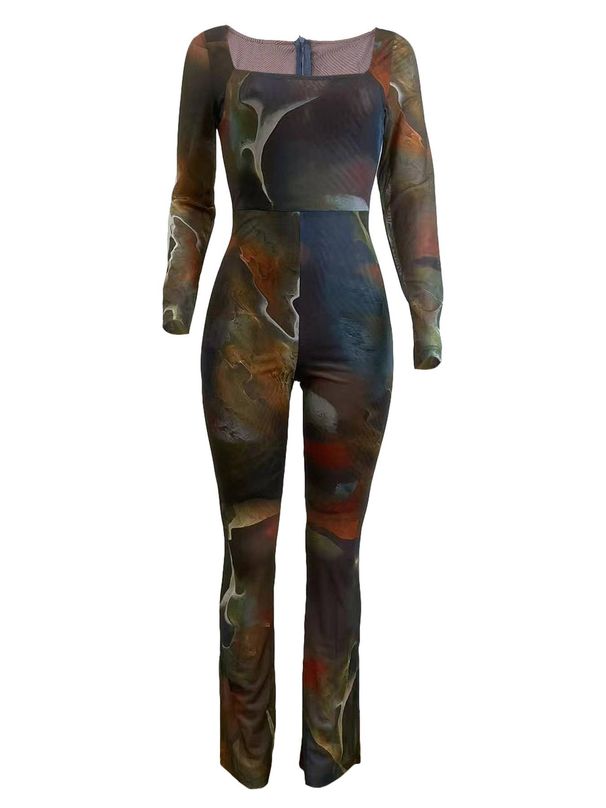 New four-season wearable sexy long-style mesh jumpsuit_desvips.com