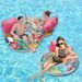 Glitter Flamingo Pool Float - XXL Thickened Eco-PVC Inflatable Ring With Backrest & Cup Holder Adult Swimming Circle For Pool & Beach_desvips.com