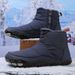 Unisex Winter Snow Boots With Side Zipper - Waterproof Slip-Resistant Cold Weather Shoes For Men & Women - Thermal Lined Wide Toe Barefoot Comfort_desvips.com
