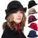Hat For Women French Elegant Vintage Woolen Topper Curly Bow Fashion Pot Hat Big Head Fence Felt Court Hat_desvips.com