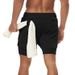 Breathable Quick-drying Sweatpants Men's Double-layer Trendy Summer Quick-drying Fitness Sports Quarter Shorts_desvips.com