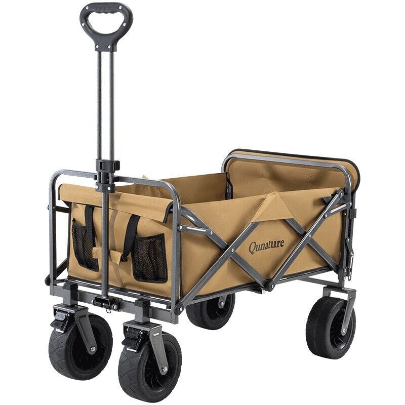 Qunature 150KG Folding Cart Foldable Camping Trolley Camping Cart Handcart 180L_desvips.com