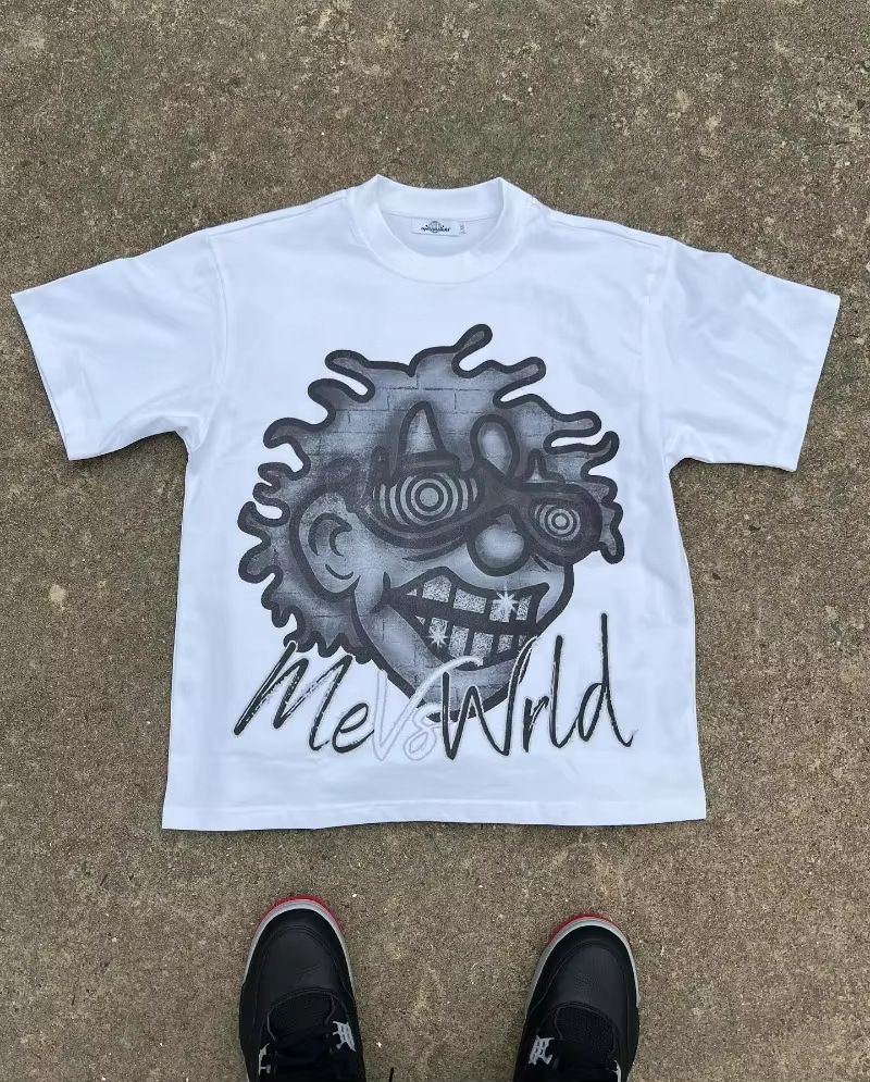 2025 New ME Eyes Men's Printed T-Shirt Top Versatile Casual Trendy Round Neck Short Sleeve_desvips.com