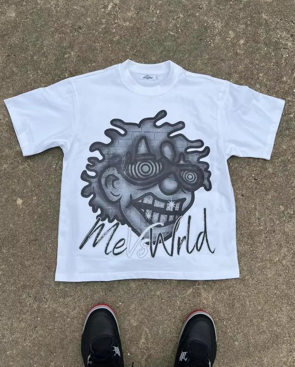 2025 New ME Eyes Men's Printed T-Shirt Top Versatile Casual Trendy Round Neck Short Sleeve_desvips.com