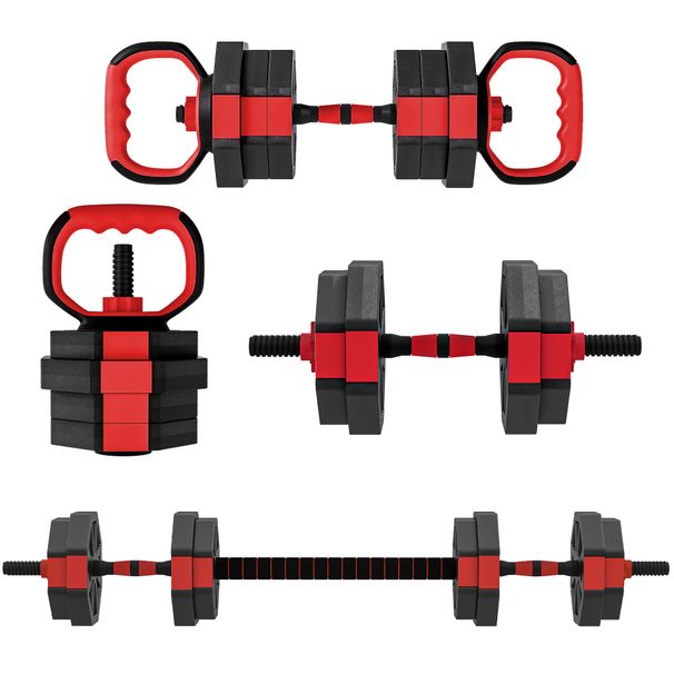 6-in-1 Hantelset Kurzhantel Set Kurzhanteln Langhanteln Verstellbar 15 KG Für Krafttraining Zuhause_desvips.com