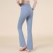 New Slimming Flared Yoga High Waist Hip Lift Wide Leg For Outdoor Fitness Pilates Body Shaping Bell Bottom Pants_desvips.com