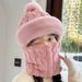 LazyZoom Winter New Jacquard Thickened Cycling Windproof Neck Gaiter Mask Integrated Ear Protection Warm Head Wrap Women's Scarf_desvips.com