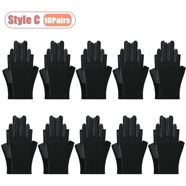 10-50Pairs Nylon Work Gloves With Anti-slip Dot Coating Thin Touchscreen Lightweight Durable Gloves For Cycling Fishing Camping_desvips.com