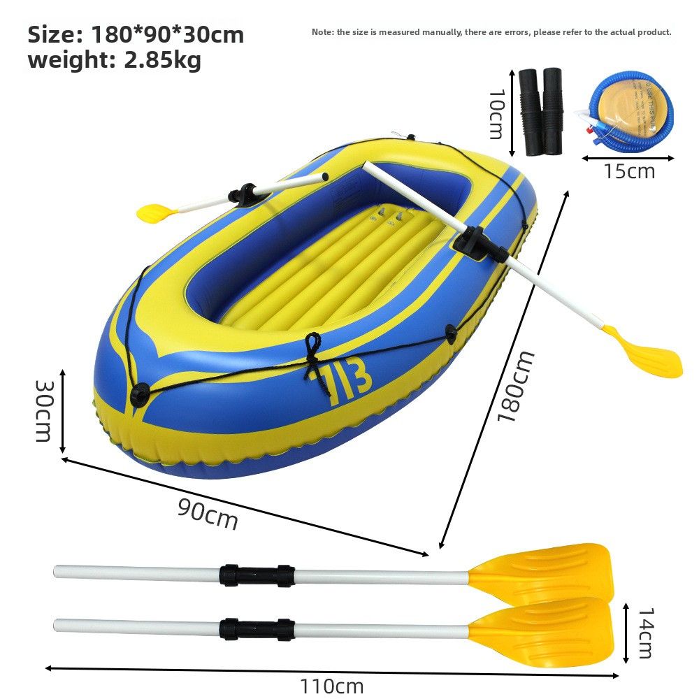 2-Person Inflatable Kayak - Heavy-Duty PVC Fishing Boat With Non-Slip Deck (Portable 1000D Reinforced Bottom Includes Pump & Repair Kit)_desvips.com