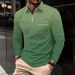 001 2024 Autumn Winter Men's Sports Fitness High Elasticity Vertical Stripe Long Sleeve Polo Slim Fit Knitted Base Shirt_desvips.com