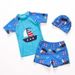 Children's Swim Trunks Set Boys' Two-Piece Small Medium Large Kids Little Dinosaur Sun Protection Swimsuit Baby With Cap_desvips.com