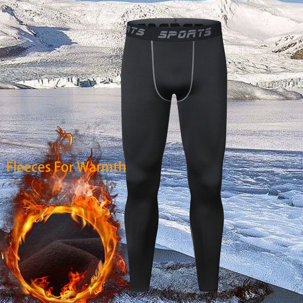 Autumn Winter Fleece-Lined Sportswear Set For Men Outdoor Skiing Running Quick-Dry Tight Fitness Base Layer Thermal_desvips.com