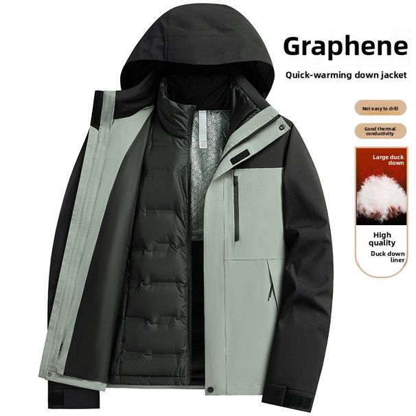 New National Standard Waterproof Three-in-One Detachable 90 White Duck Down Unisex Full Heat-Sealed Taped Mountaineering_desvips.com