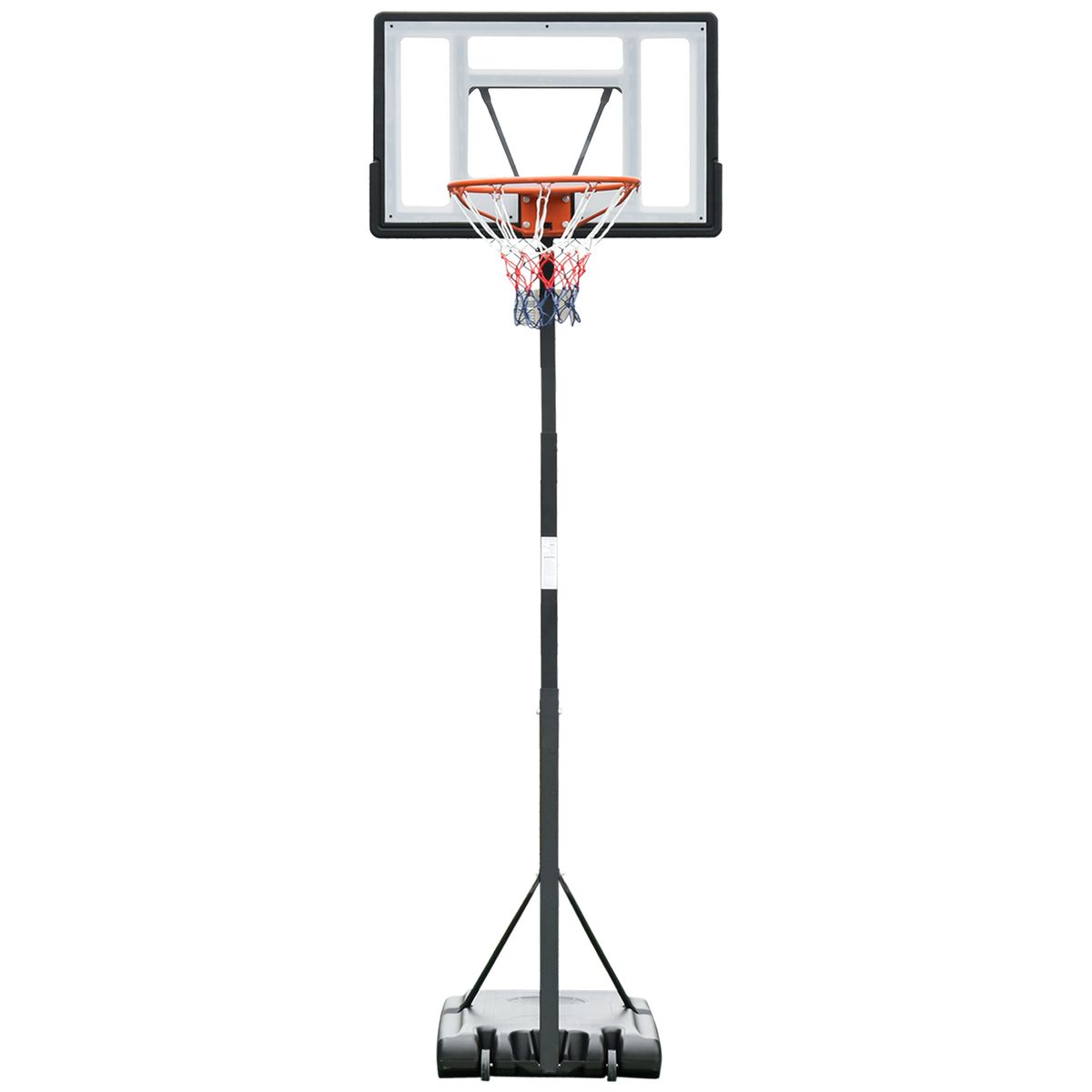 Panier De Basket Extérieur Avec Poteau Panneau, Base De Lestage Sur Roulettes Hauteur Réglable 2,55 - 3,05 M (panier) Usage Intérieur Extérieur Noir Blanc_desvips.com