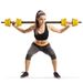 Set Manubri Regolabili 2 In 1 Con Barra Bilanciere, Pesi Manubri Pesi Con 12 Dischi Per Allenamento Casa/Palestra, Nero E Giallo_desvips.com