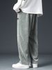 Men's Spring Autumn Corduroy Sweatpants Drawstring Straight Loose Track Pants Casual Thermal Trousers For Daily Wear_desvips.com