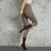 Women's Autumn Winter Mid-Calf Toe Yoga Socks - Non-Slip Combed Cotton Solid Color Compression Toe Socks For Pilates_desvips.com