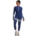 Women's Seamless Striped Zipper Long Yoga Suit Long Sleeved Jumpsuit For Sports And Fitness Outdoor Activity_desvips.com