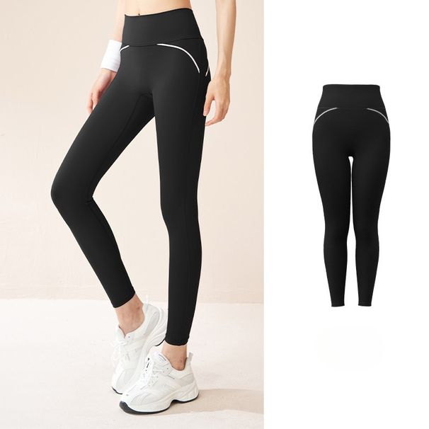 Line Sense No Embarrassment Line Yoga Pants High Elastic Nude Sense Slim Fit High Waist Fitness Pants_desvips.com