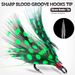 Blood Groove High Carbon Steel With Feathers Barbed Anchor Fish Gold Feather Three Tone Hooks_desvips.com