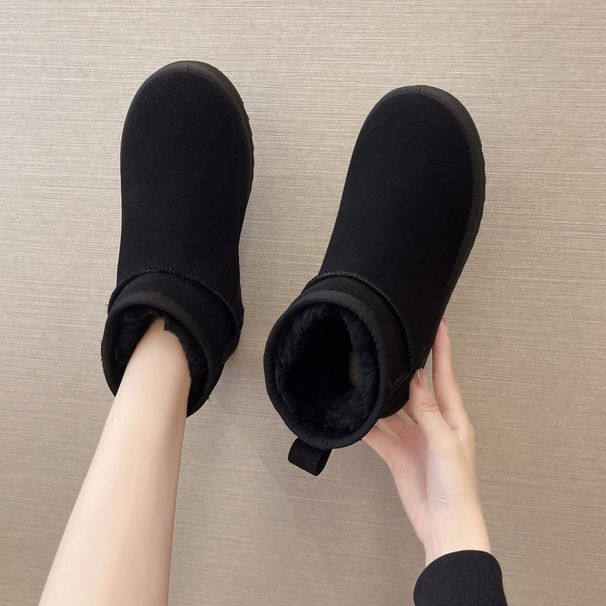 Snow Boots Women's Short Tube Velvet Thickened Warm Cotton Shoes Non-slip Winter New Shoes Female Student Korean Version Women's Shoes_desvips.com