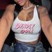 2026Summer Women U-Neck Tank Tops Sexy Letter Graphic Print Sleeveless Casual Vest Tops_desvips.com