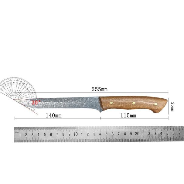 One-piece Damascus Steel Boning Knife, Portable Multi-functional Fruit For Outdoor Camping, High Hardness Butcher Knife_desvips.com