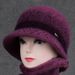 Knitted Warm Wool For Middle-aged Elderly Women, Autumn And Winter, Fleece-lined Grandma Bucket Hat, Old Lady Cotton Hat_desvips.com