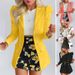 Women's Long Sleeve Blazers Streetwear Flower_desvips.com