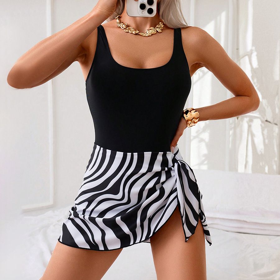 One-Piece Suits Hot Sale Female Sexy Slim Skirt Swimsuit Printed One Piece Swimsuit Bikini_desvips.com