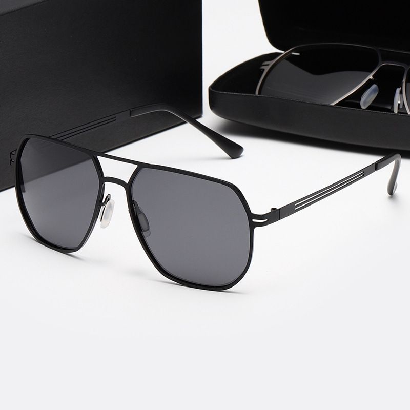 Men's Polarized Sunglasses For Driving, Outdoor Sports UV-Protection Cycling Glasses, Stainless Steel Material Photochromic Goggles_desvips.com