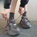 Small Sponge Cake Thick Sole Dad For Women 2024 Summer New Ins Trendy Silver Height Increasing Sports Running Shoes_desvips.com