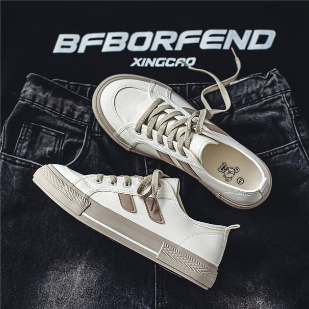 casual trend INS casual men's shoes niche versatile breathable canvas shoes student flat wear resistant board shoes_desvips.com