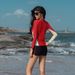Women's Long Sleeve Diving Sun Protection Two-Piece Quick-Dry Snorkeling Suit With Zipper Slimming Swimsuit_desvips.com