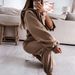 Women's Clothing popular autumn and winter women's sports and leisure hooded sweatshirt set two piece set_desvips.com